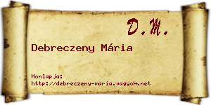 Debreczeny Mária névjegykártya