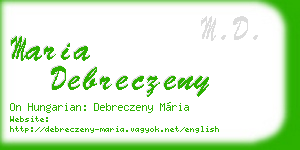 maria debreczeny business card