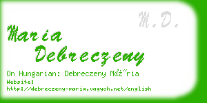 maria debreczeny business card